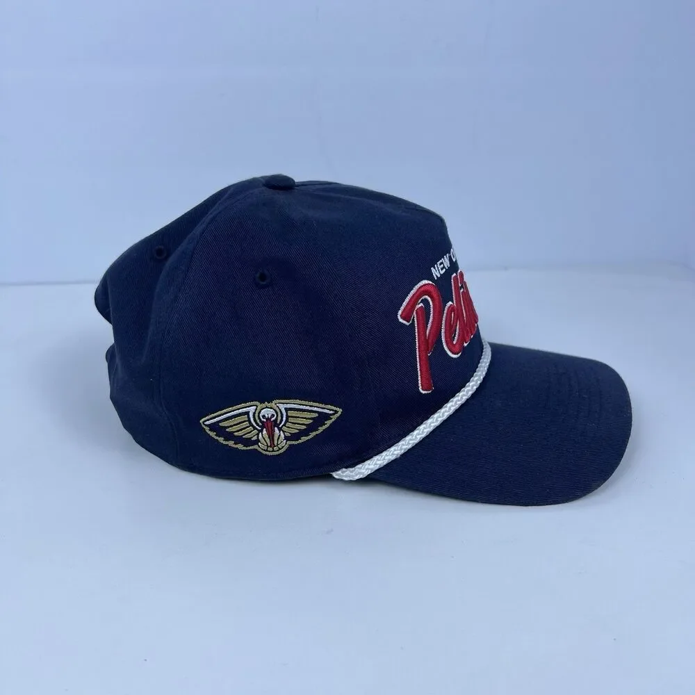 ‘47 Brand New Orleans Pelicans Men's Hat Rope Hitch Snapback Cap Navy Blue NBA